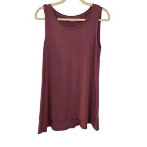 LOGO Layers Lori Goldstein Sleeveless Tunic Tank Top Womens Small Pink Hi-Low